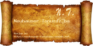 Neuhauser Tonuzóba névjegykártya